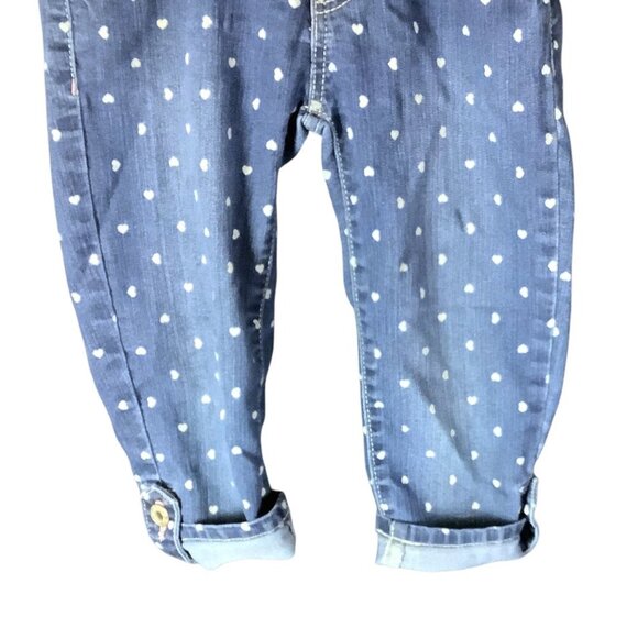 Candie's Girl Denim Capri Jeans Blue / White Hearts Adjustable Waist Sz 8 Cotton - Picture 7 of 13